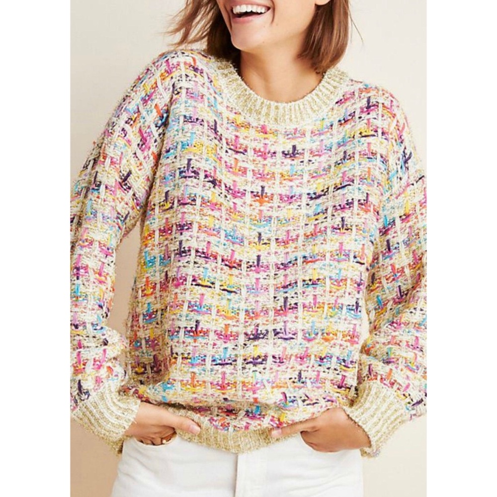 Stellah Lurex Mix Pullover Sweater Medium